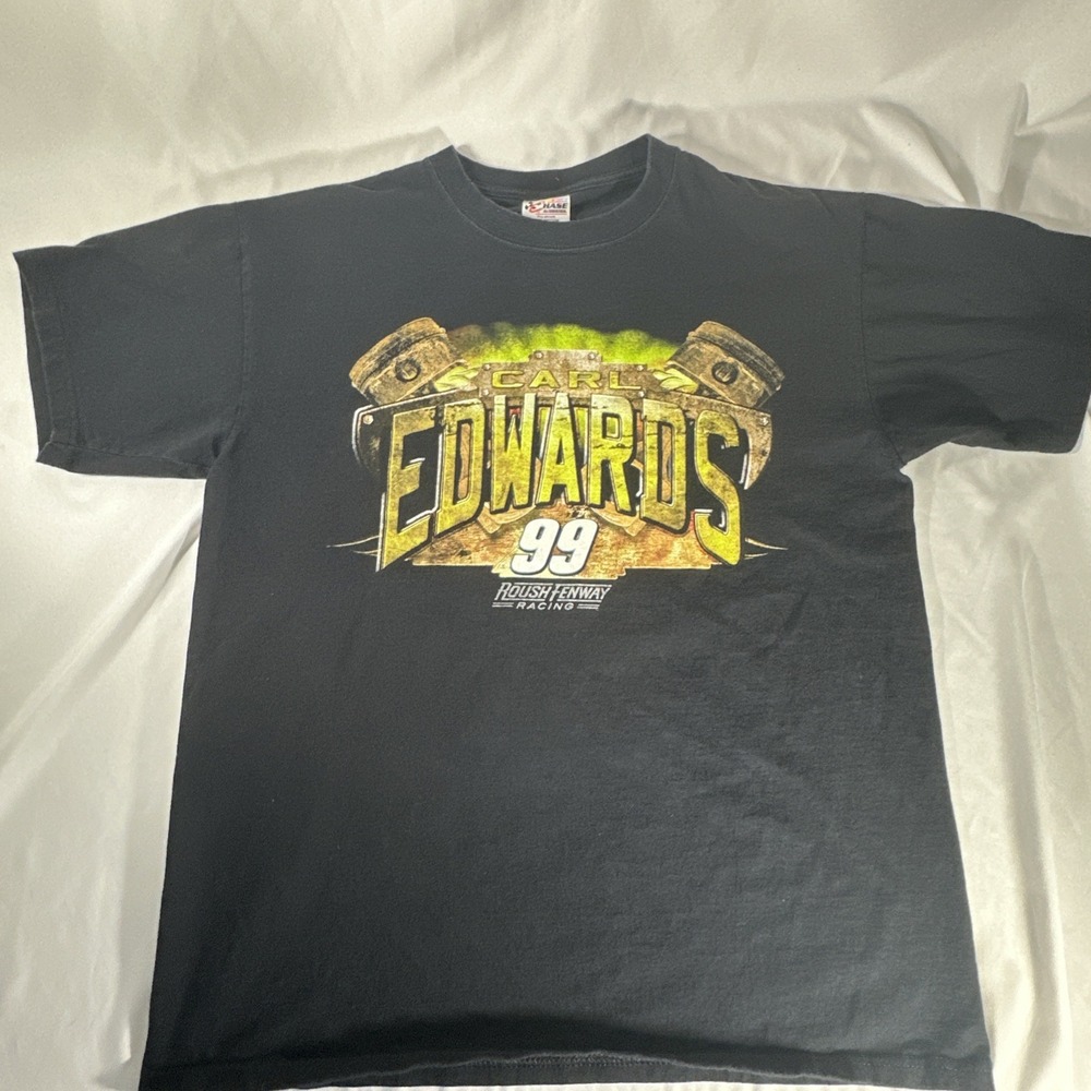 NASCAR Carl Edwards 99 Aflac Duck Rouch‎ Fenway Racing T Shirt Size Large